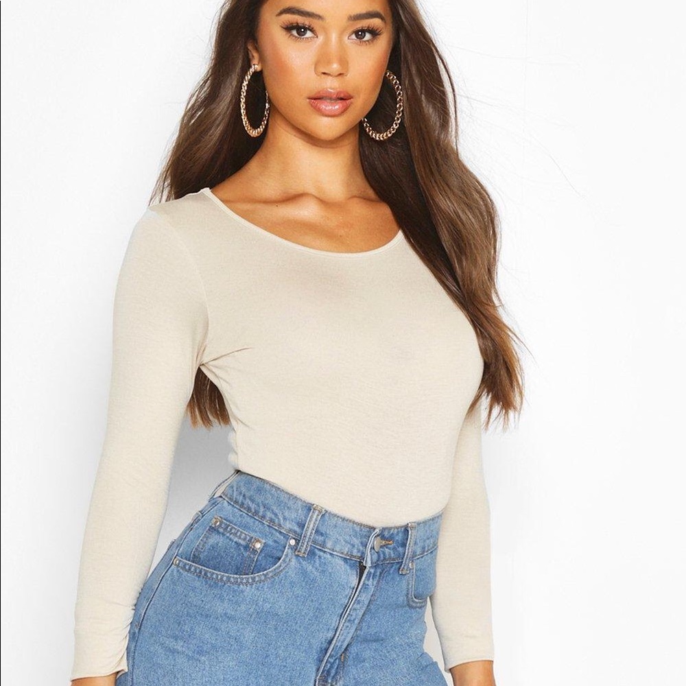 tan longsleeve- boohoo